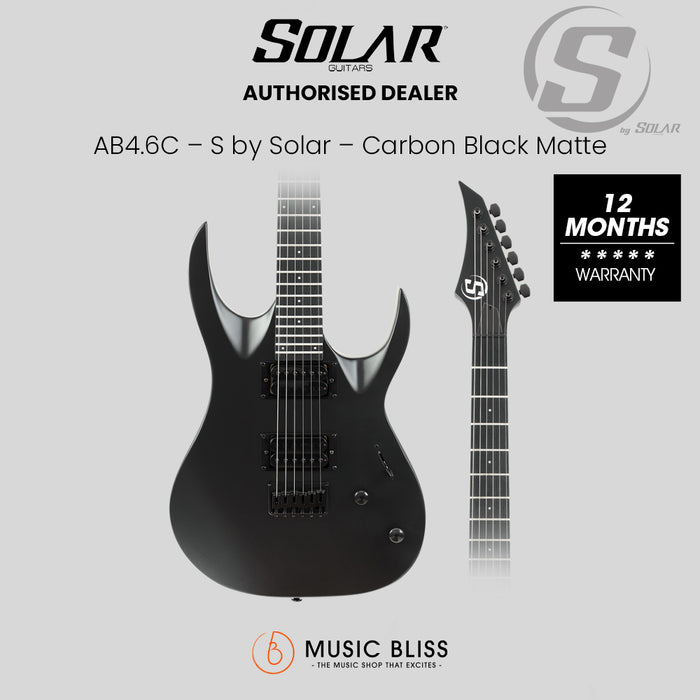 S by Solar AB4.6C Electric Guitar - Carbon Black Matte