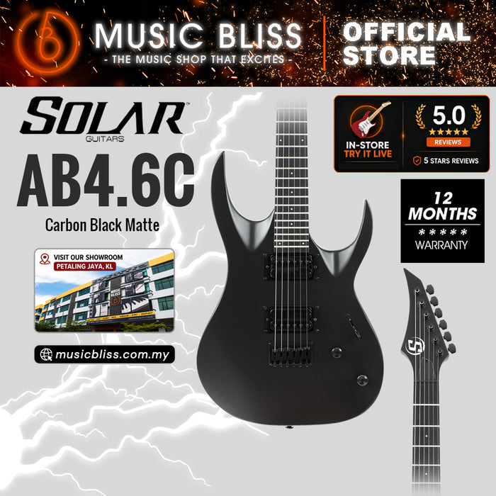 S by Solar AB4.6C Electric Guitar - Carbon Black Matte