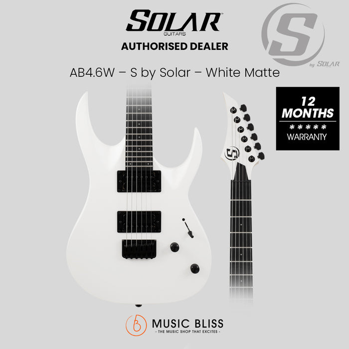 S by Solar AB4.6W Electric Guitar - White Matte
