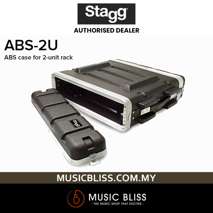 Stagg ABS-2U Flight Case Equipment Case for Wireless Mic and Accessories & Rack Effects
