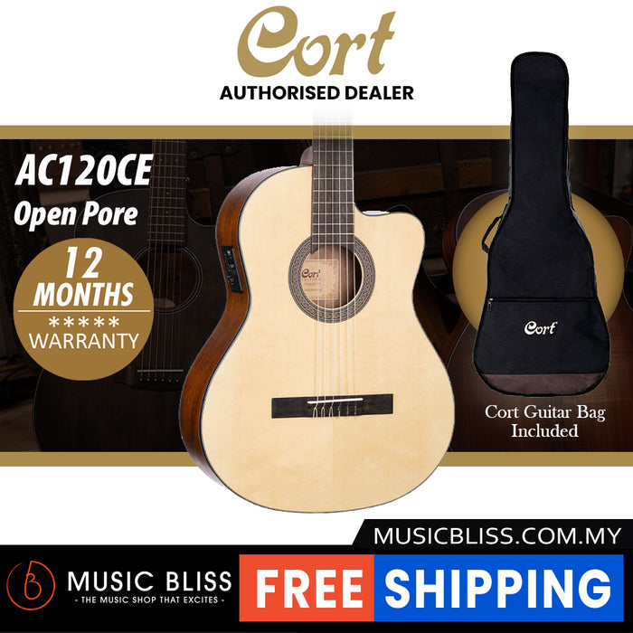 Cort AC120CE Classical Guitar with Bag - Open Pore