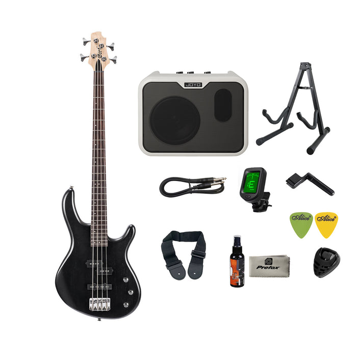 Cort Action PJ Electric Bass Guitar with Bag - Open Pore Black