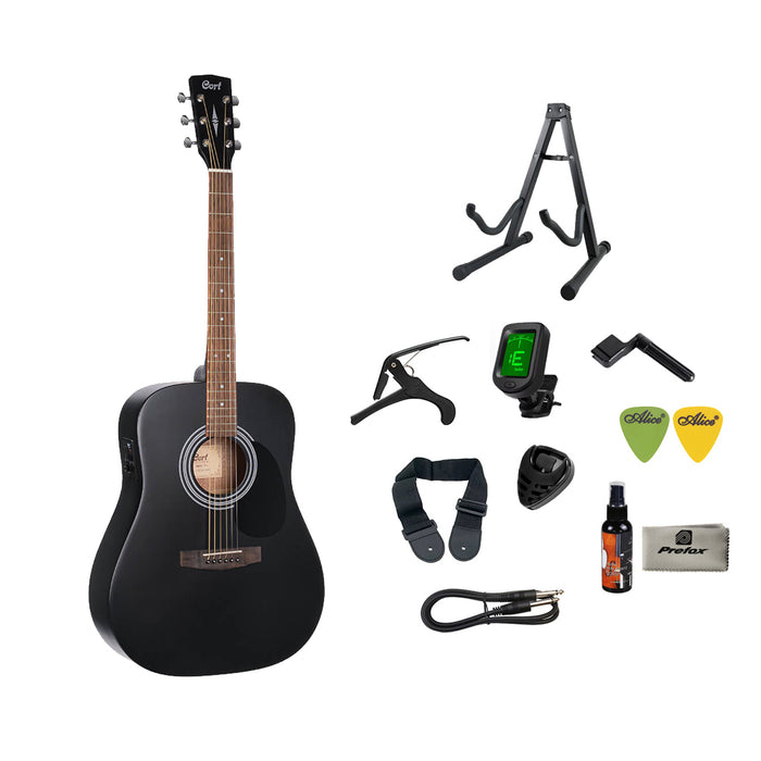 Cort AD810E Acoustic Guitar with Bag - Black Satin
