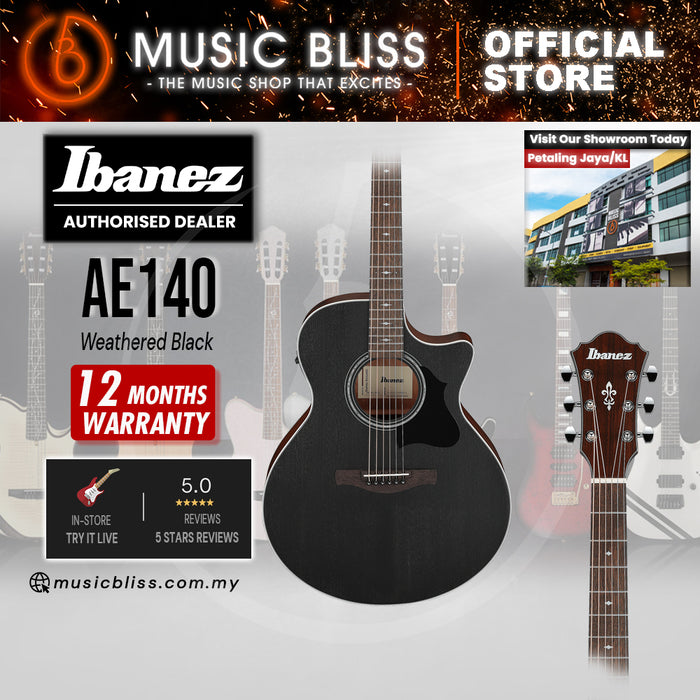 Ibanez AE140 Acoustic-electric Guitar - Weathered Black