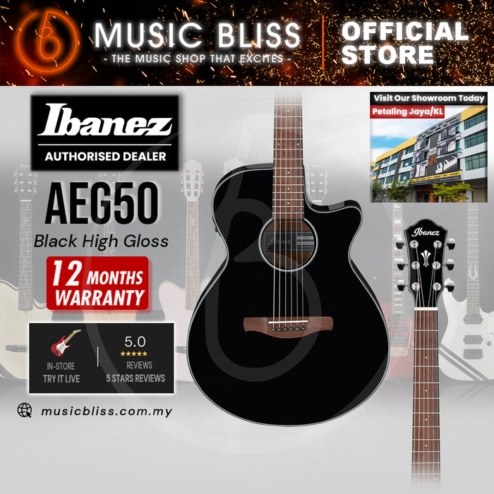 Ibanez AEG50 Acoustic-Electric Guitar - Black High Gloss