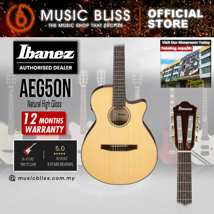 Ibanez AEG50N Acoustic-Electric Guitar - Natural High Gloss