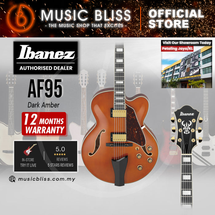 Ibanez Artcore Expressionist AF95 Hollowbody Electric Guitar - Dark Amber