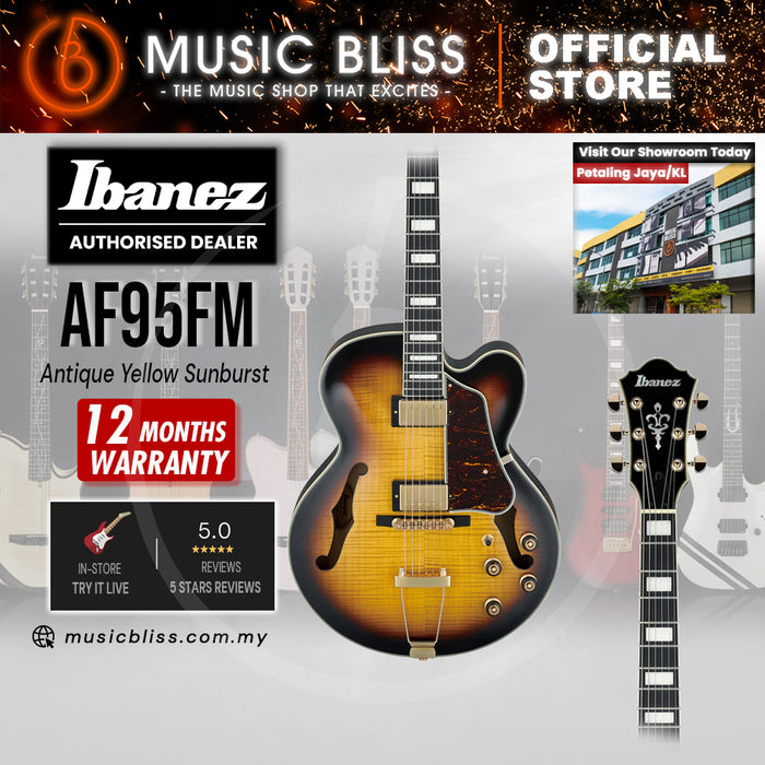 Ibanez Artcore Expressionist AF95FM Electric Guitar - Antique Yellow Sunburst