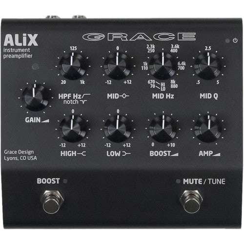 Grace Design ALiX Acoustic Instrument Preamp / EQ / DI / Boost Pedal - Black