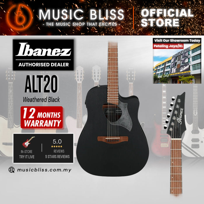 Ibanez Altstar ALT20 Acoustic-electric Guitar - Weathered Black