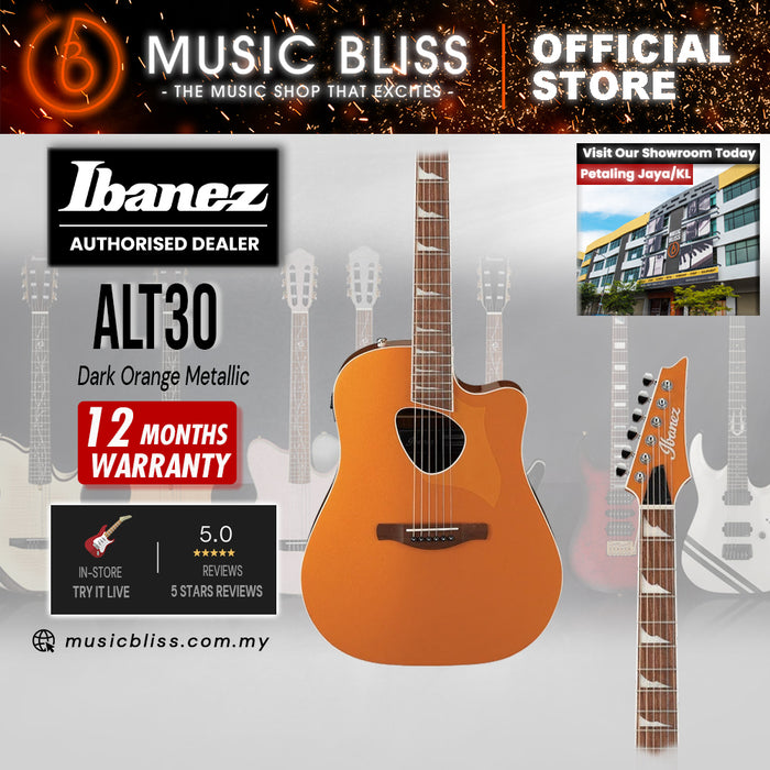 Ibanez Altstar ALT30 Acoustic-Electric Guitar - Dark Orange Metallic