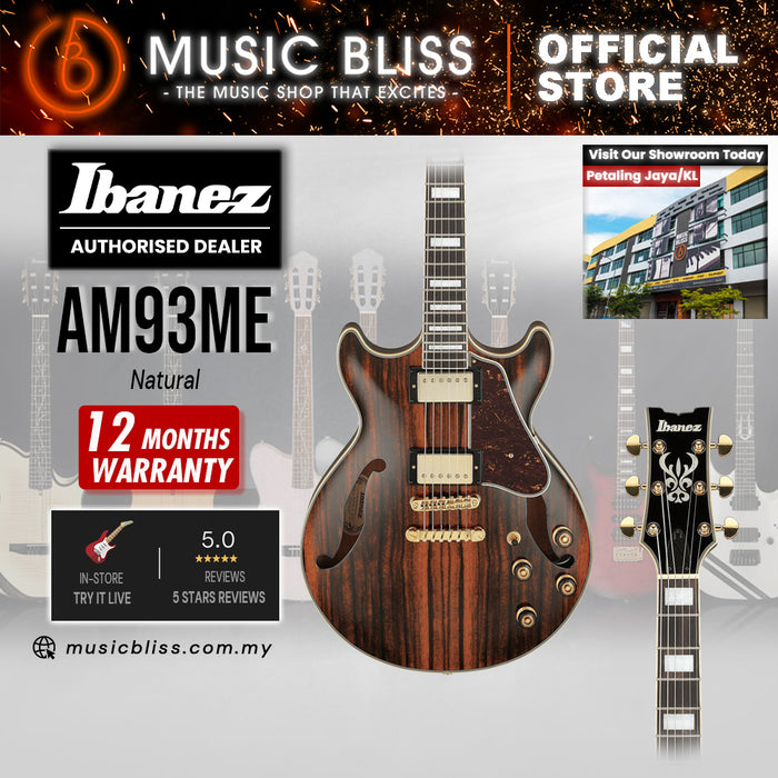Ibanez Artcore Expressionist AM93ME Semi-Hollow Electric Guitar - Natural