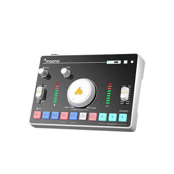 MAONO AMC2 NEO One-Stop Streaming Audio Mixer & Sound Card - White