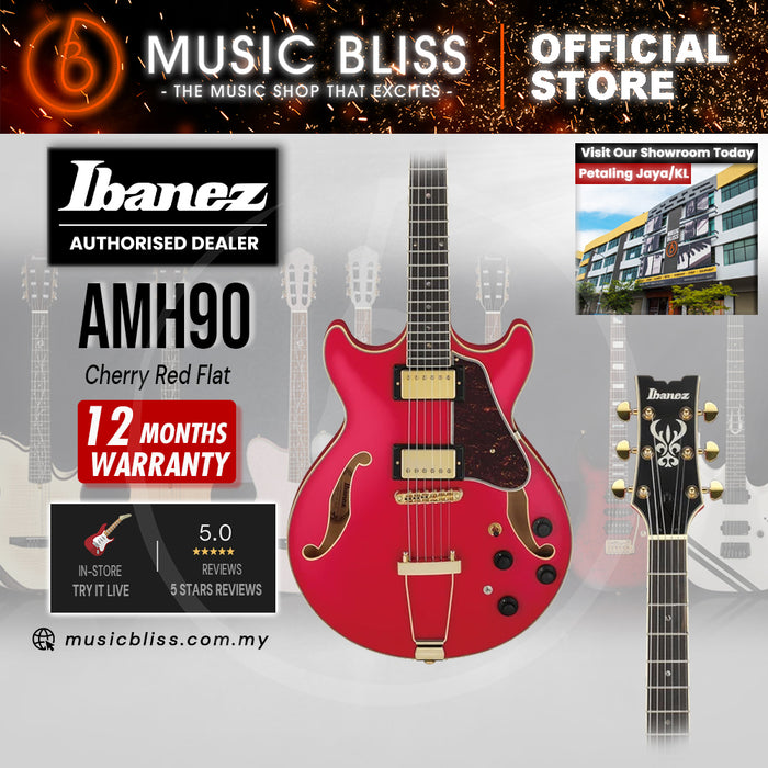 Ibanez Artcore Expressionist AMH90 Hollowbody Electric Guitar - Cherry Red Flat