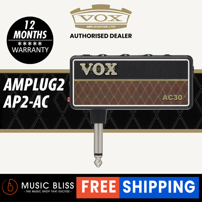 Vox amPlug 2 AC30 Guitar Headphone Amplifiers - Music Bliss Malaysia
