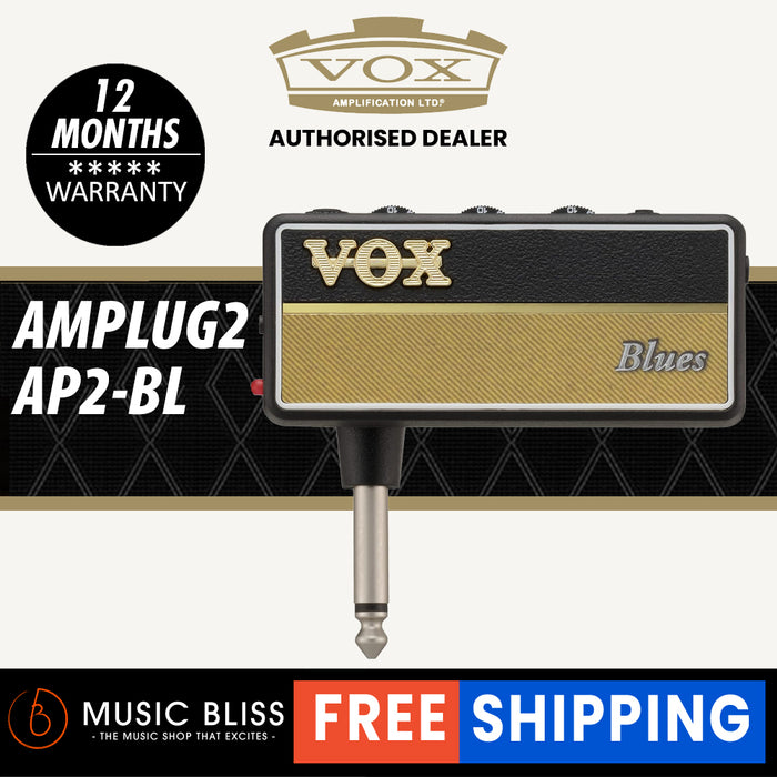 Vox amPlug 2 Blues Headphone Guitar Amplifier - Music Bliss Malaysia