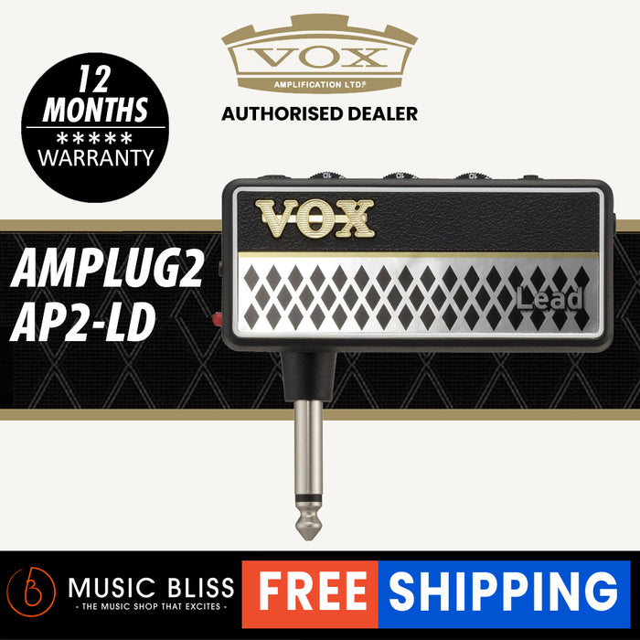 Vox amPlug 2 Lead Headphone Guitar Amplifier - Music Bliss Malaysia