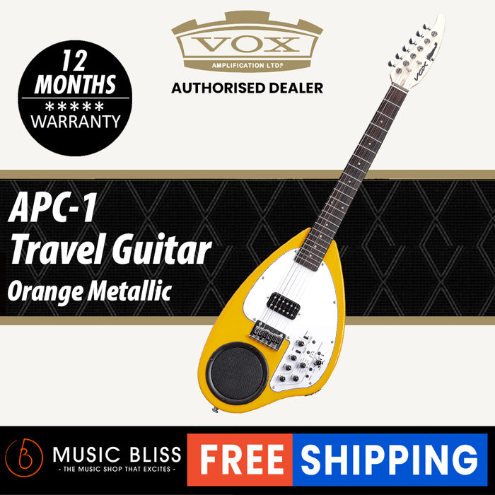 Vox APC-1 Electric Travel Guitar with Built In Amp & Rhythm - Orange Metallic