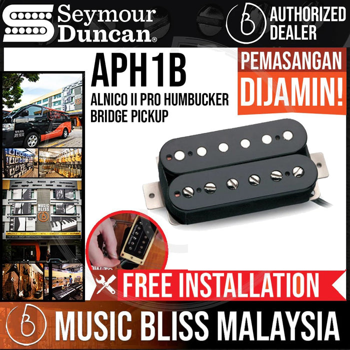 Seymour Duncan APH1B Alnico II Pro Humbucker Bridge Pickup - Black - Music Bliss Malaysia