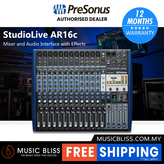 PreSonus StudioLive AR16c Mixer and Audio Interface with Effects