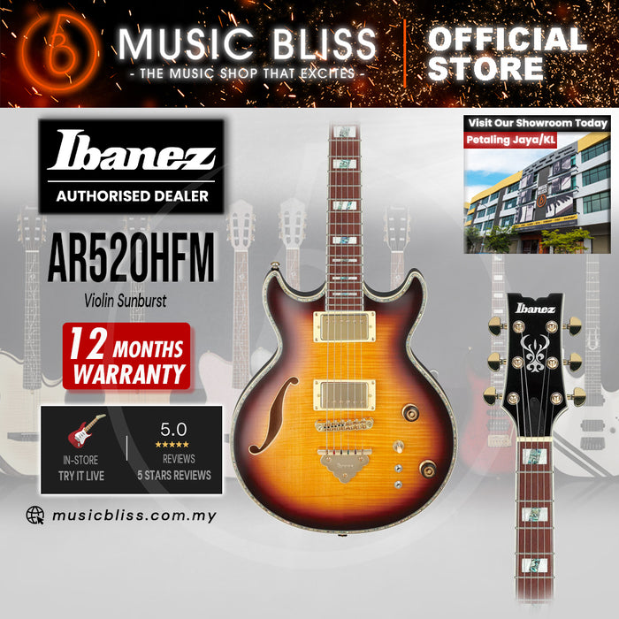 Ibanez AR520HFM Hollowbody Electric Guitar - Violin Sunburst