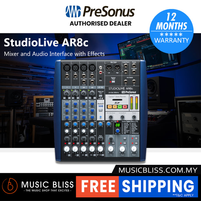PreSonus StudioLive AR8c Mixer and Audio Interface with Effects (AR-8C)