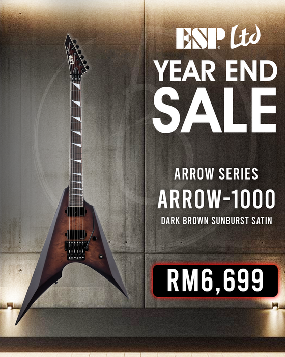 ESP LTD Arrow-1000 Electric Guitar - Dark Brown Sunburst Satin