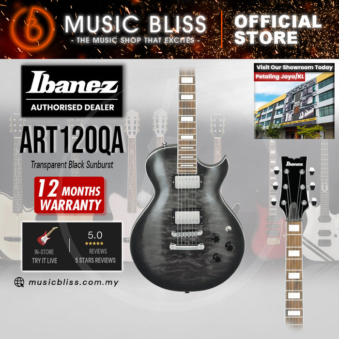Ibanez ART120QA Electric Guitar - Transparent Black Sunburst