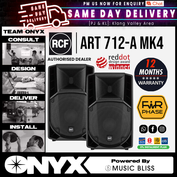 RCF ART 712-A MK4 - 12" 2-Way 1400W Active Speaker - Music Bliss Malaysia
