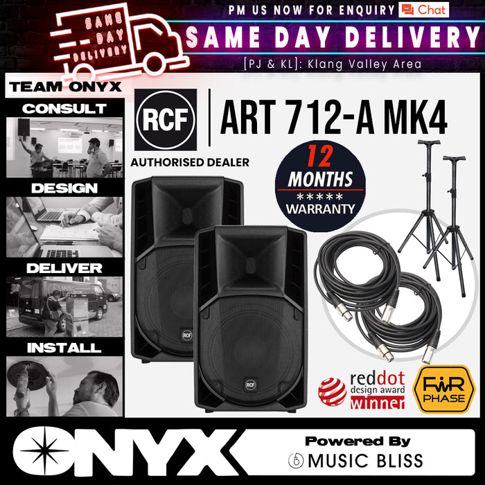 RCF ART 712-A MK4 - 12" 2-Way 1400W Active Speaker - Music Bliss Malaysia