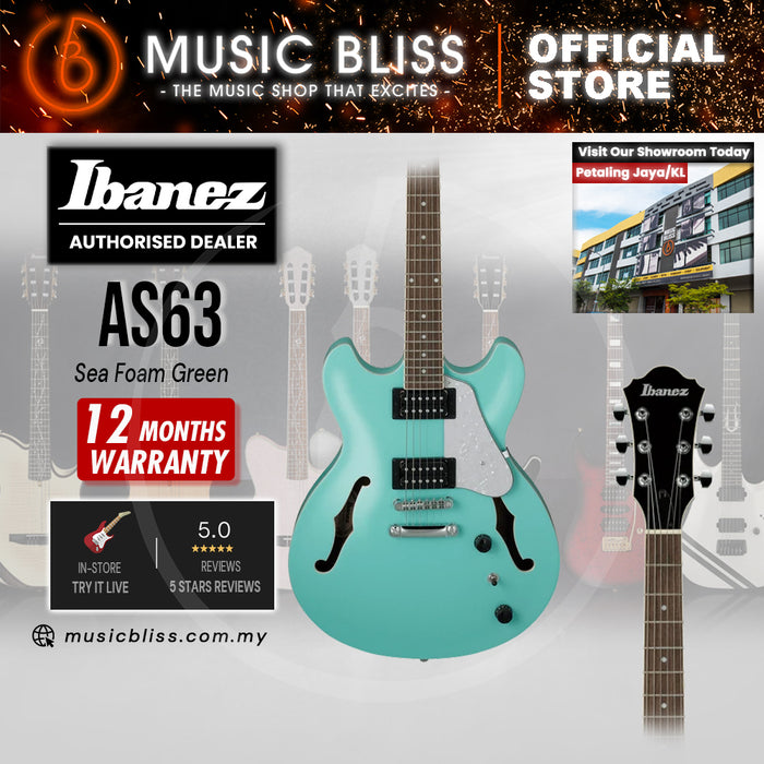 Ibanez Artcore Vibrante AS63 Electric Guitar - Mint Blue