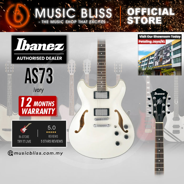 Ibanez Artcore AS73 Semi-hollowbody Electric Guitar - Ivory