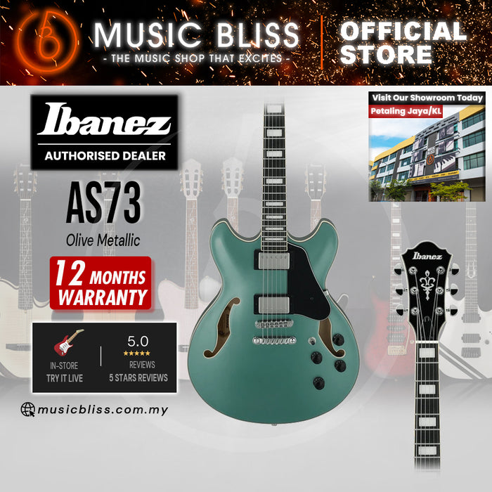 Ibanez Artcore AS73 Semi-hollowbody Electric Guitar - Olive Metallic