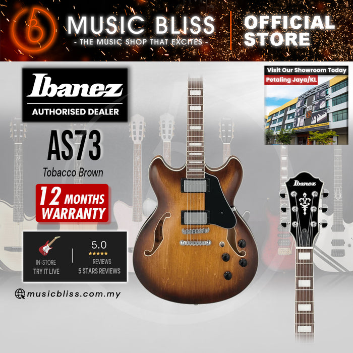 Ibanez Artcore AS73 Semi-hollowbody Electric Guitar - Tobacco Brown