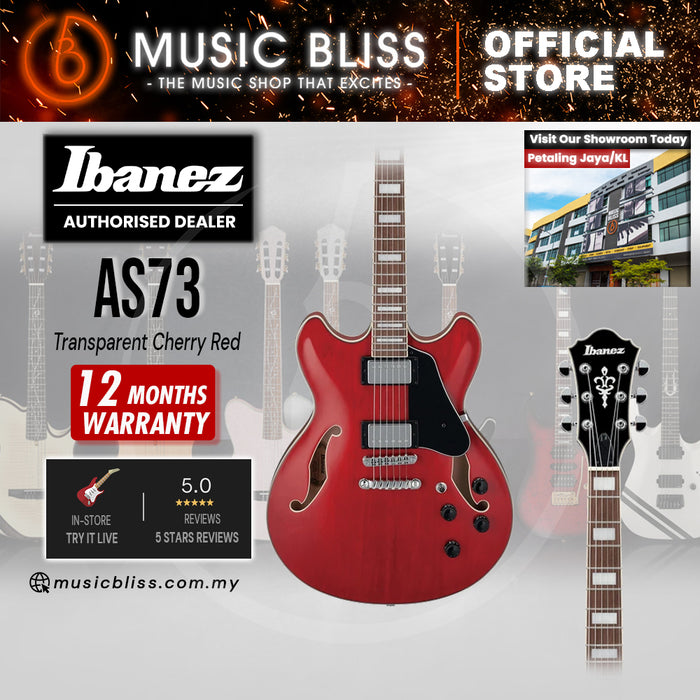 Ibanez Artcore AS73 Semi-hollowbody Electric Guitar - Transparent Cherry Red