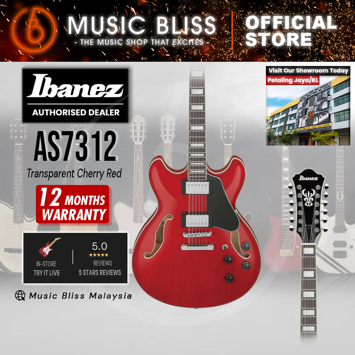 Ibanez Artcore AS7312 Semi-hollowbody Electric Guitar - Transparent Cherry Red