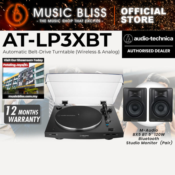 Audio-Technica AT-LP3XBT-BK Fully Automatic Wireless Belt-drive Turntable - Black