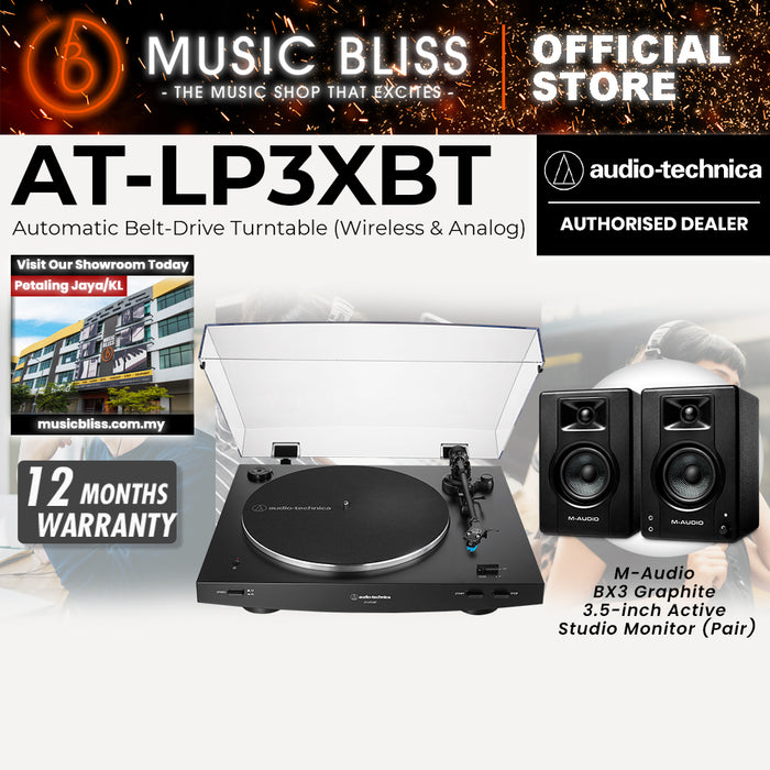 Audio-Technica AT-LP3XBT-BK Fully Automatic Wireless Belt-drive Turntable - Black