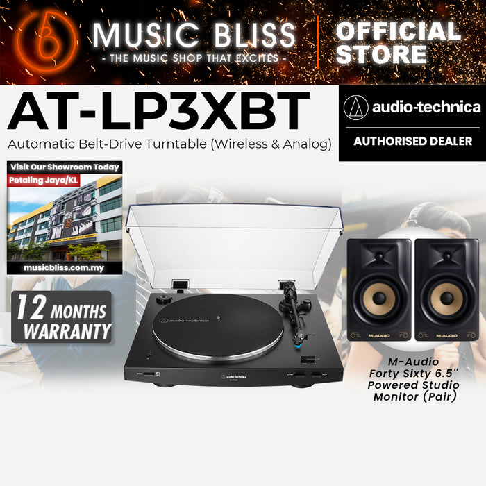 Audio-Technica AT-LP3XBT-BK Fully Automatic Wireless Belt-drive Turntable - Black