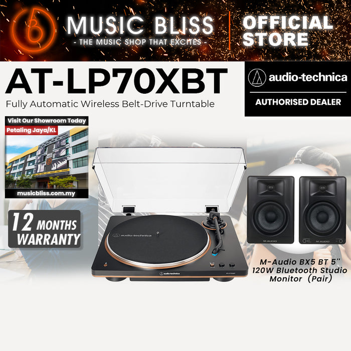 Audio Technica AT-LP70XBT Belt-drive Turntable with Bluetooth - Black/Bronze