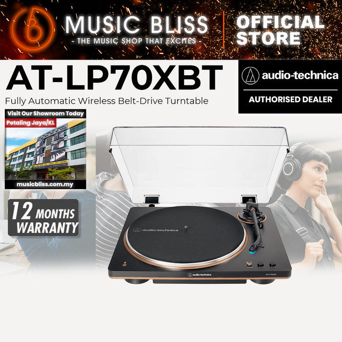 Audio Technica AT-LP70XBT Belt-drive Turntable with Bluetooth - Black/Bronze