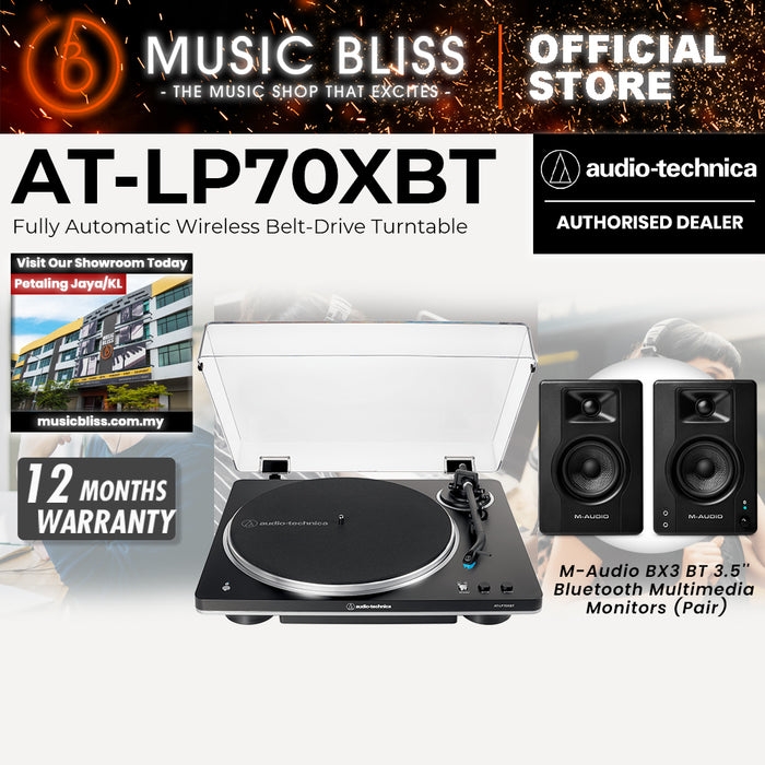Audio Technica AT-LP70XBT Belt-drive Turntable with Bluetooth - Black/Silver