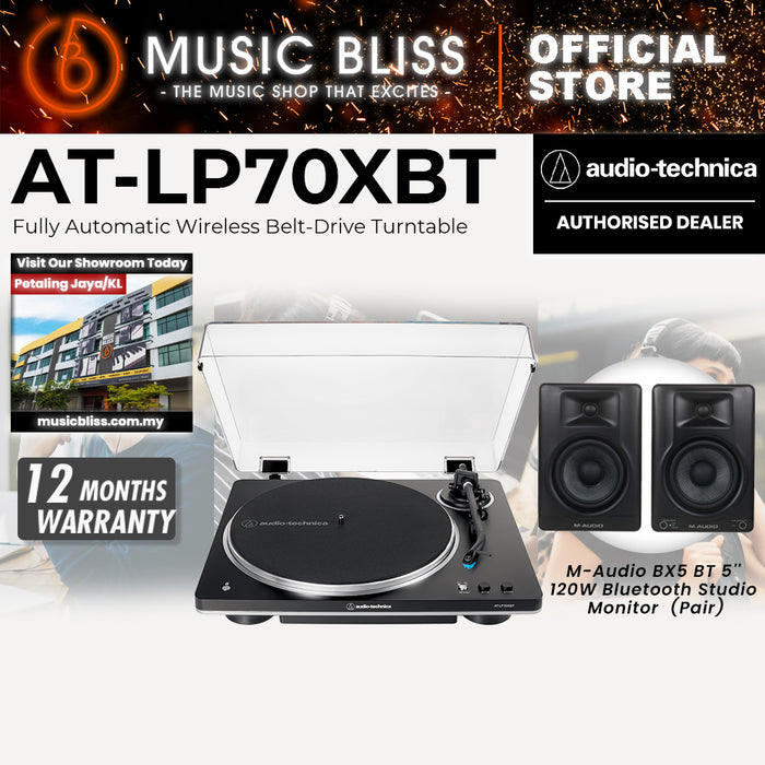 Audio Technica AT-LP70XBT Belt-drive Turntable with Bluetooth - Black/Silver
