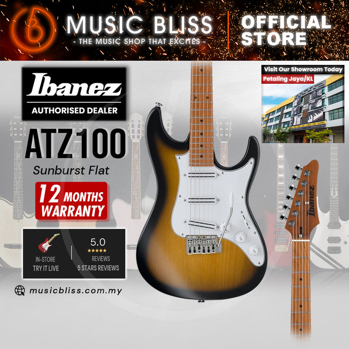 Ibanez Andy Timmons Signature ATZ100 Electric Guitar - Sunburst Flat