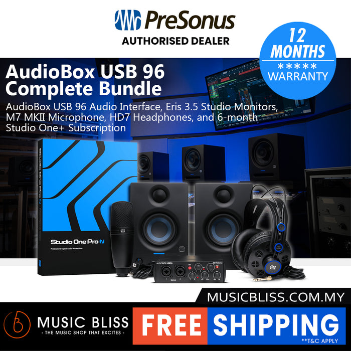 PreSonus AudioBox USB 96 Complete Bundle with Studio One Pro Software