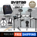 AVATAR SD61-5 8-Piece Mesh Kit Electric Drum Set (5pcs Drum Pad, 3pcs Cymbal Pad) with Headphone, Drum Throne & Drumstick - Music Bliss Malaysia