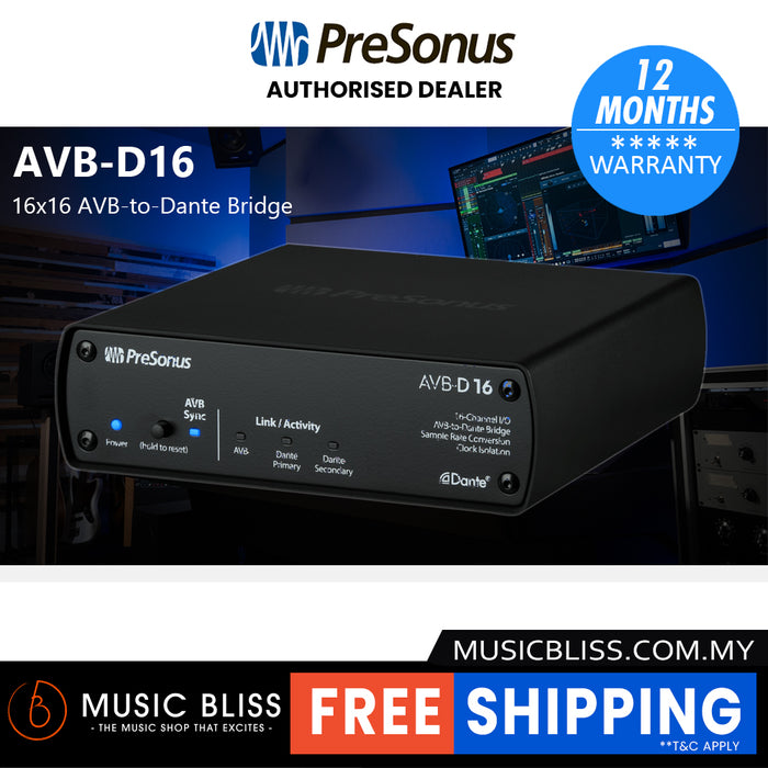 PreSonus AVB-D16 16-ch I/O AVB to Dante Bridge