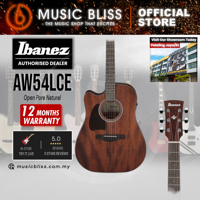 Ibanez AW54LCE Acoustic-Electric Guitar - Open Pore Natural