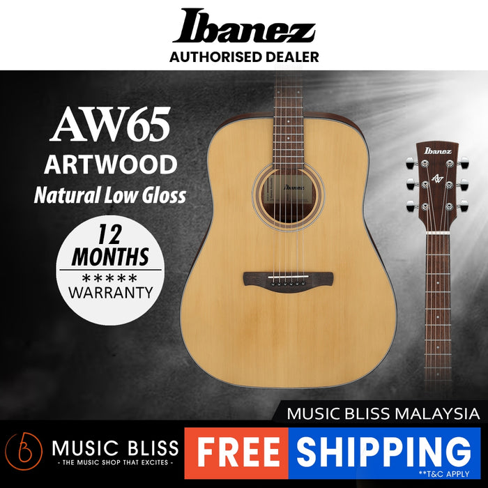 Ibanez Artwood AW65 Acoustic Guitar - Natural Low Gloss