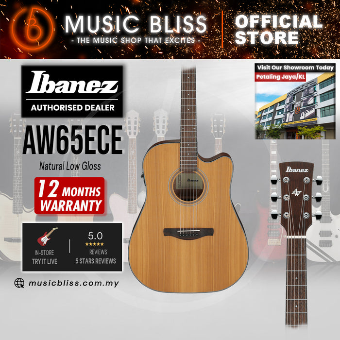 Ibanez AW65ECE Acoustic-Electric Guitar - Natural Low Gloss